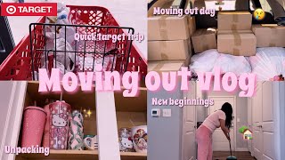 MOVING OUT VLOG new beginnings packing quick target trip unpacking moving day amp settling in 🏡📦 [upl. by Eiznekcm]