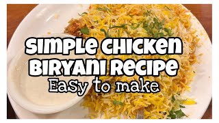 Quick and Easy UP style chicken biryani  Simple  flavourful and perfect for beginners 😋 [upl. by Parette]