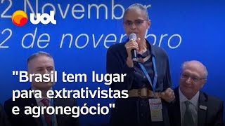 Brasil tem lugar para extrativistas e agronegócio diz ministra Marina Silva na COP29 [upl. by Eibo]