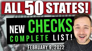 CHECKS IN ALL 50 STATES FULL LIST STIMULUS CHECK UPDATE amp BREAKING NEWS 02092022 [upl. by Eillek]