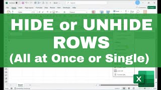 EXCEL How to HIDE or UNHIDE Rows Multiple Rows or Single [upl. by Enirehtakyram]