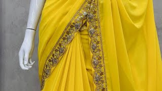 yellow colour saree fashiontrends trending style 2024trending [upl. by Inava933]