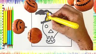 Halloween ScareCrow Face Drawing  drawing Tutorial  ScareCrow Drawing special [upl. by Pik]