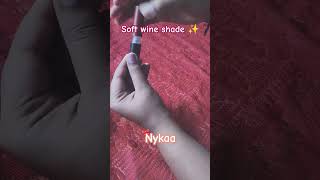 Soft wine lip shade from nykaa✨🍒 lipstick softwine nykaa shopping [upl. by Anyehs]