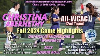 2024 Christina Abernethy Fall High School Soccer Highlights [upl. by Eidnam]