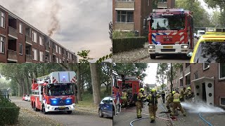 Middelbrand in portiekwoning Valkeniersweg Gorinchem [upl. by Spracklen27]