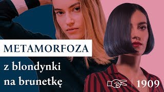 Metamorfoza włosów  z blondynki na szatynkę  ✂ 1909fryzjerzy [upl. by Yahiya948]