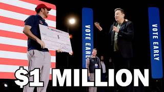 Elon Musk Awards 1M To Random Person At Town Hall [upl. by Iralav]