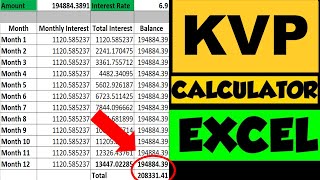 Kisan Vikas Patra Post Office Scheme में कैसे होता है PAISA DOUBLE  KVP Excel Calculator [upl. by Onida]