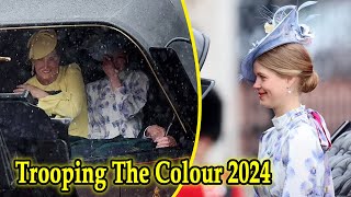 Lady Louise Windsor suddenly appeared at Trooping The Color 2024 in the rain [upl. by Zillah]