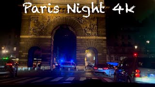 Paris night 4k  Drive Barbes Châtelet [upl. by Brabazon]