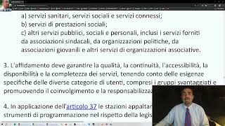 Codice dei contratti art 128 Servizi alla persona [upl. by Iphagenia]