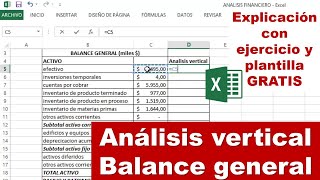 Análisis Vertical del Balance General Ejercicio con interpretación y excel para descargar GRATIS [upl. by Isborne122]