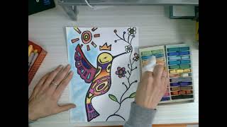 Norval Morisseau project coloring and chalk pastels [upl. by Chancey]