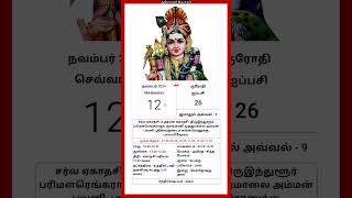 Today Tamil Calendar l Rasi palan l November 12 2024 l tamilcalendar tamilcalendar2024 [upl. by Toolis]