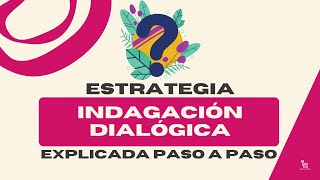 Estrategia de Aprendizaje Indagación Dialógica Explicada Paso a Paso [upl. by Vernon]