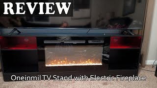 oneinmil Fireplace TV Stand with Electric Fireplace  Installation amp Review [upl. by Oleta]