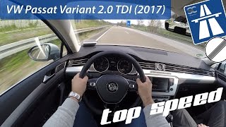 VW Passat Variant 20 TDI 2017 on German Autobahn  POV Top Speed Drive [upl. by Kiki]