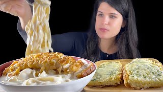 CREAMY CHICKEN FETTUCCINE ALFREDO  MUKBANG  ASMR [upl. by Baoj]