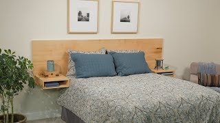 Build a Modern Floating Headboard From One Sheet of Plywood [upl. by Nob]