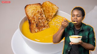 TASTY Delicious Butternut Soup Recipe  How To Make Butternut Soup  Infoods [upl. by Aizitel]