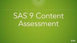 SAS Demo  SAS 9 Content Assessment [upl. by Wareing]