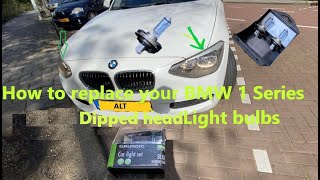 How to replace your BMW 1 Series dipped headlights bulbs 🚗💡 [upl. by Neumeyer]