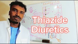 Pharmacology14Thiazide Diureticts  AfSoomaali [upl. by Elleivad]