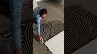 Tile installing diy renovation tileinstallation tileworks tile homedecor tiled floortiles [upl. by Ahsoyem]