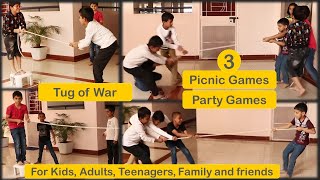 3 Picnic Games  Party Games  Games for Kids Youth Family and friends  Tug of War [upl. by Somerville918]