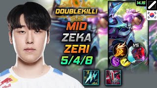 Zeri Mid Build Zeka Statikk Shiv Fleet Footwork  LOL KR Challenger Patch 1415 [upl. by Suryt]