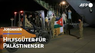 Jordanien wirft Hilfsgüter über Gaza ab  AFP [upl. by Anna-Diane155]