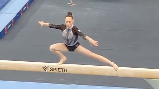 Kaylia Nemour ALG 🇩🇿🇫🇷  HUGE 14533 Beam Top Qualifying score  Baku World Cup 2024 [upl. by Madlin]