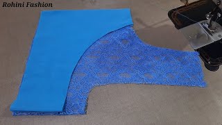 Net blouse designcutting and stitching back neck [upl. by Dale]