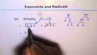 Simplify and Add Square Roots Terms Q3 [upl. by Sakovich117]