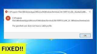 Fix For the Specified User Does Not Have a Valid Profile Error on Windows [upl. by Nnylyar]