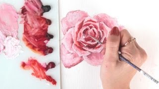 How To Paint A Rose  2 of my methods [upl. by Nixie]