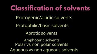 Classification of solventsNon aqueous solventsUrduHindi [upl. by Trixie]