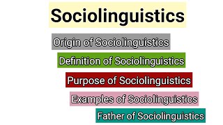 Sociolinguistics an introduction to Language and Society  Definition  Characteristics  Examples [upl. by Ehlke]