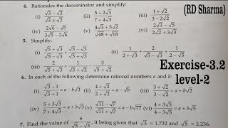 RD Sharma Solutions for Class 9 Maths Chapter 3 Rationalisation Ex 32 Q1 to Q8 [upl. by Annahsed513]