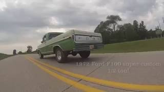 1972 Ford F100 super custom 12 ton drives v8 neat truck [upl. by Wivina144]