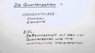 Quantenzahlen  Chemie  Allgemeine und anorganische Chemie [upl. by Saddler]