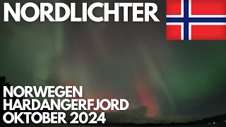 Nordlichter  Norwegen  Hardangerfjord  Oktober 2024 [upl. by Mahmoud]