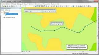 ArcGIS 101  Modifier des sommets avec étirement proportionnel [upl. by Attenad406]