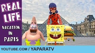 Vacation in Paris  SpongeBob amp Miraculous LadyBug  In real life [upl. by Aihsot]