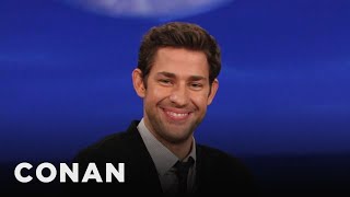 John Krasinski Compliments Conan’s Biking Look  CONAN on TBS [upl. by Ived]