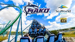 Mako Roller Coaster On Ride Back Seat 4K POV SeaWorld Orlando 2023 01 30 [upl. by Ycnalc]