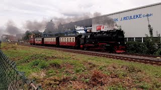 Harzer Schmalspurbahn 2023  99 7240 und 99 6001 mit Volldampf in Richtung Gernrode Harz [upl. by Ier]