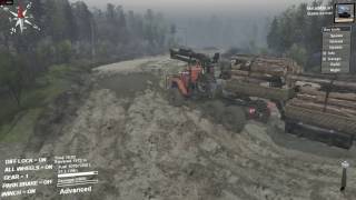 Tandem Ural 4320 Polar Explorer trucks deliver 28 point log load in Spintires [upl. by Dimitri62]