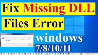 How to Fix All DLL file Missing Error in Windows PCwindows 781011 [upl. by Harret]